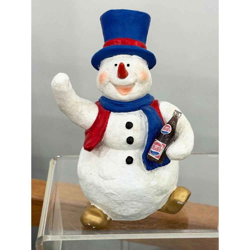 Vintage Pepsi-Cola Snowman Figurine Nostalgia Rare Christmas Realistic Pepsi Bot